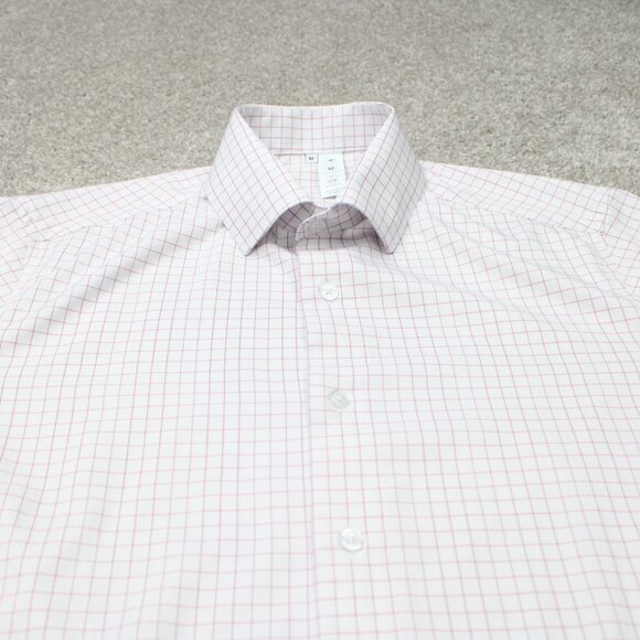 State & Liberty Shirt Men Medium Red/White Athletic Fit 4 Way Stretch L/S Button - Picture 5 of 15